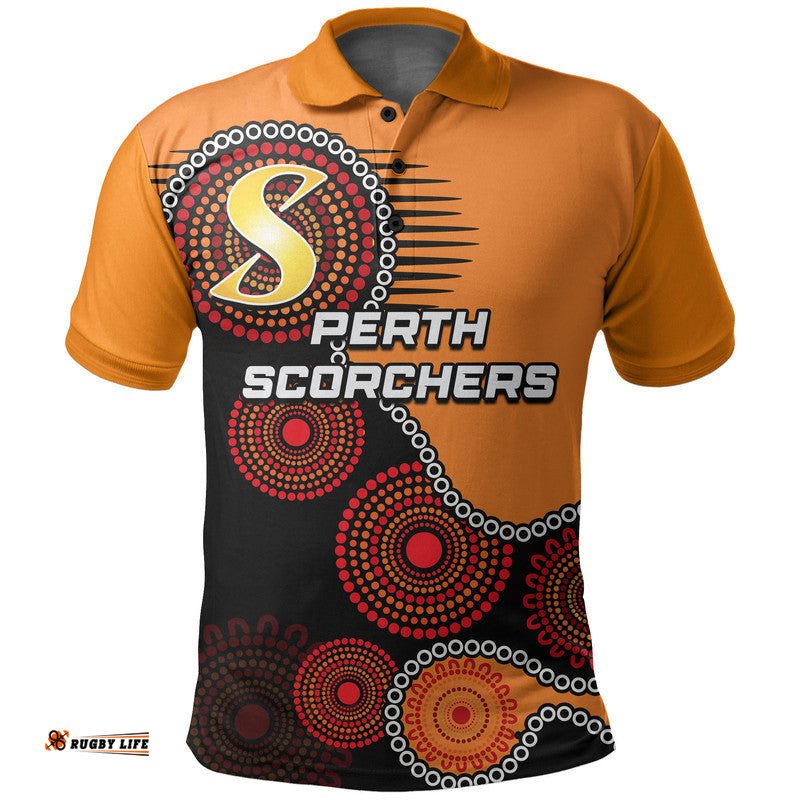 Custom Personalised Perth Scochers Polo Shirt Aboriginal Circle Amazing Aussie