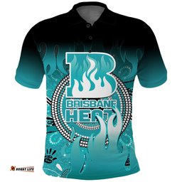 Custom Text and Number Brisbane Heat Polo Shirt Aboriginal Sunshine Amazing Aussie
