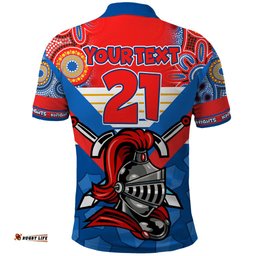 Custom NRL Knight Polo Shirt Proud Newcastle Aboriginal Vibe