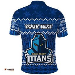 Custom Personalised Titans Aboriginal Gold Coast Christmas Vibe Polo Shirt Amazing Aussie