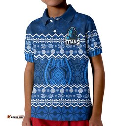 Custom Personalised Titans Aboriginal Gold Coast Christmas Vibe Polo Shirt Amazing Aussie