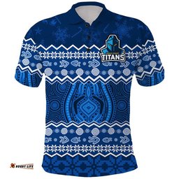 Custom Personalised Titans Aboriginal Gold Coast Christmas Vibe Polo Shirt Amazing Aussie