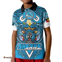Custom Personalised Cronulla-Sutherland Sharks Aboriginal NAIDOC Week 2022 Polo Shirt Amazing Aussie