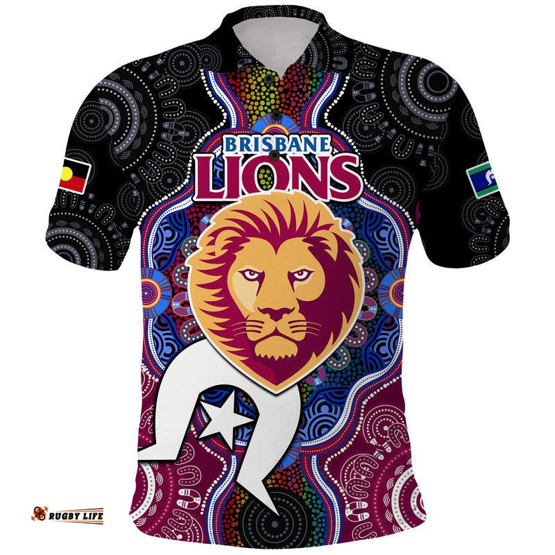 Brisbane Lions Football NAIDOC Week Polo Shirt Indigenous Amazing Aussie