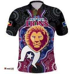 Brisbane Lions Football NAIDOC Week Polo Shirt Indigenous Amazing Aussie