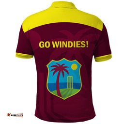 West Indies Cricket Polo Shirt Go Windies Dynamic Version 2023