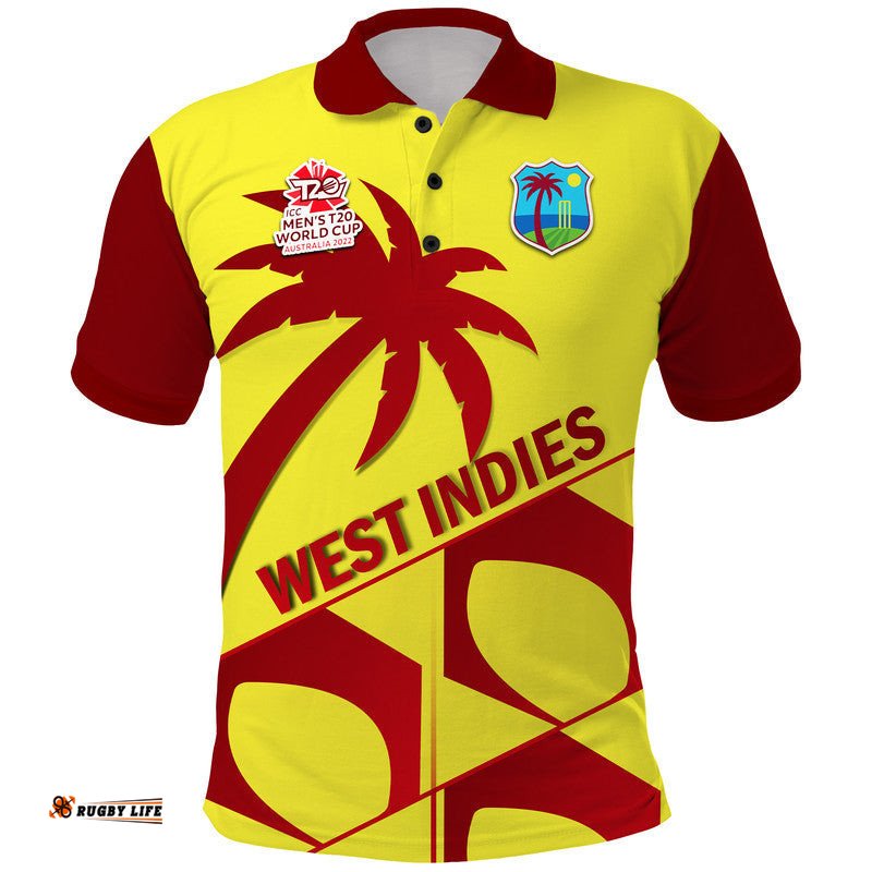 Custom Personalised West Indies Windies Cricket Men's T20 World Cup Polo Shirt Amazing Aussie