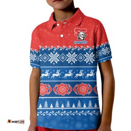 Knights Rugby Polo Shirt Indigenous Newcastle Merry Christmas Amazing Aussie