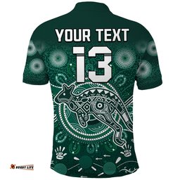 Custom Text and Number Wallabies Rugby Australia Polo Shirt Aboriginal Amazing Aussie