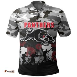Custom Personalised NRL Anzac Day Polo Shirt Panthers Army Style Amazing Aussie