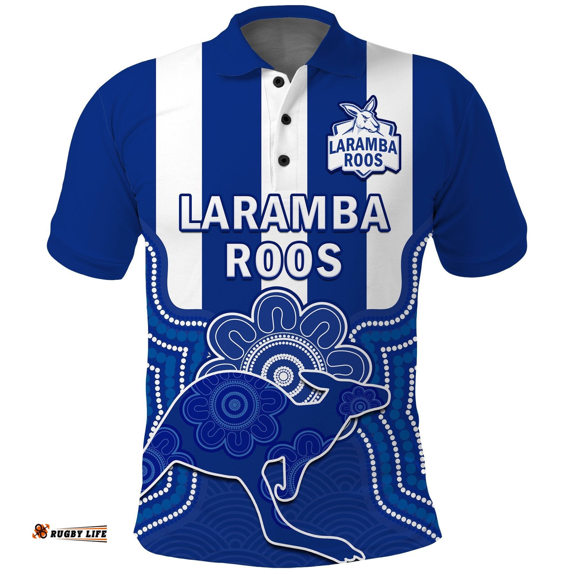 Custom Text And Number Laramba Football Polo Shirt Roos Aboriginal Art Amazing Aussie