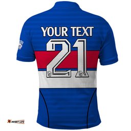 Custom Text And Number AFL Bulldogs Football Polo Shirt Simple Style 2023