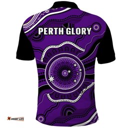 Perth Glory Football Polo Shirt Dot Painting Style Amazing Aussie