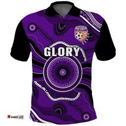 Perth Glory Football Polo Shirt Dot Painting Style Amazing Aussie