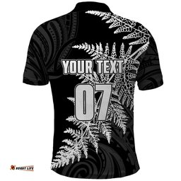 Personalised New Zealand Rugby Polo Shirt World Cup 2023 Silver Fern Champions