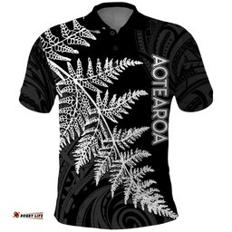 Personalised New Zealand Rugby Polo Shirt World Cup 2023 Silver Fern Champions