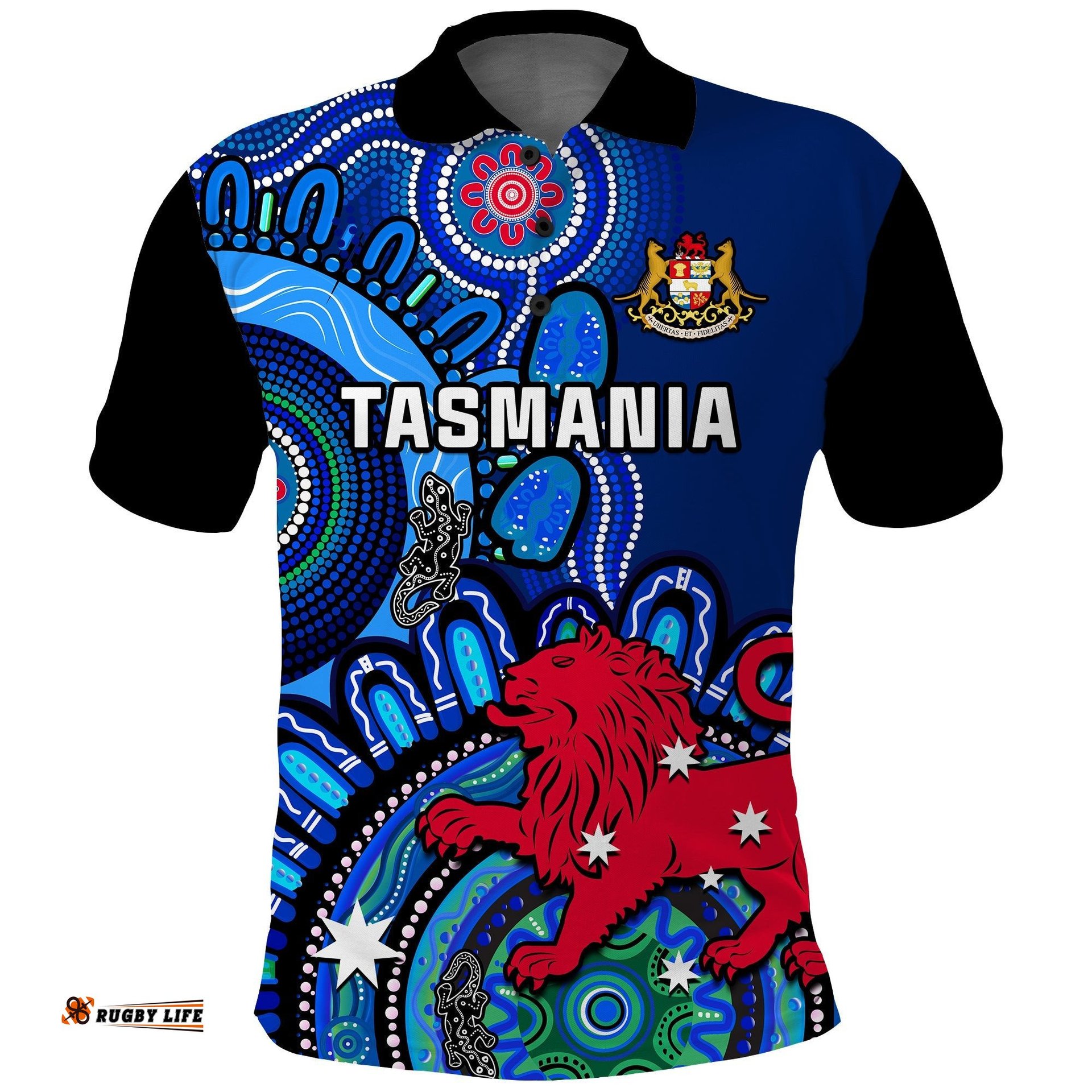 Custom Personalised Tasmania State Polo Shirt Australian Indigenous Art Amazing Aussie