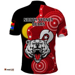 North Sydney Rugby NAIDOC Polo Shirt Bears Indigenous For Our Elders
