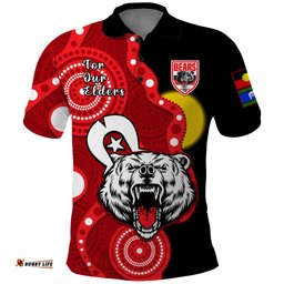 North Sydney Rugby NAIDOC Polo Shirt Bears Indigenous For Our Elders