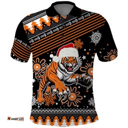 Custom Tigers Rugby Polo Shirt Chirstmas Vibe 2023