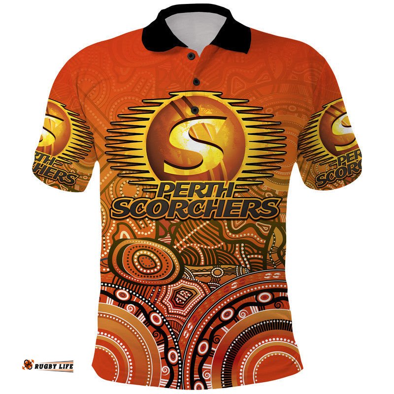Custom Personalised Perth Scorchers Indigenous Aboriginal Arts Polo Shirt Amazing Aussie