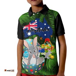 Custom Personalised Australia Easter Day Polo Shirt Bilby With Eggs Tropical Style Amazing Aussie