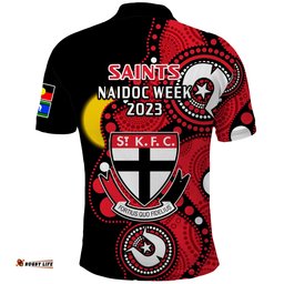 St Kilda Football NAIDOC 2023 Polo Shirt Saints Indigenous For Our Elders Amazing Aussie