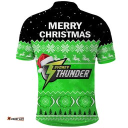Thunder Cricket Polo Shirt Aboriginal Merry Christmas Amazing Aussie