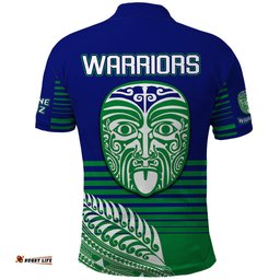 Warriors New Zealand Rugby Polo Shirt Maori Face Ta Moko Simple Style