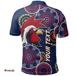 Custom Personalised Rooster Rugby Aboriginal Vibe Polo Shirt Amazing Aussie
