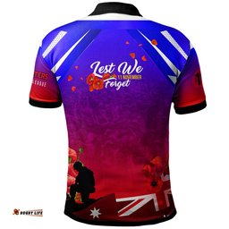 Roosters Rugby Polo Shirt - Custom Roosters Remembrance Day Lest We Forget Poppies Polo Shirt Amazing Aussie