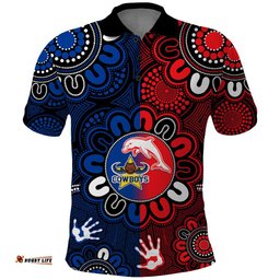 NRL Dolphins Combine Cowboys Rugby Polo Shirt Indigenous Aboriginal Style
