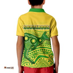 Australia Aboriginal Soccer Polo Shirt Kangaroo Socceroos Art Style Amazing Aussie