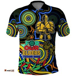 Custom Titans Rugby Aboriginal Art Polo Shirt NAIDOC Indigenous Tribal