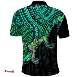 Custom Aotearoa Papua Shell Polo Shirt Maori Tribal Pattern