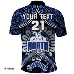 Custom Personalised Kangaroos Football Polo Shirt Boomerang Indigenous Dots Amazing Aussie