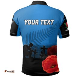 Custom Personalised Anzac Day- New Zealand Remembers Polo Shirt Amazing Aussie