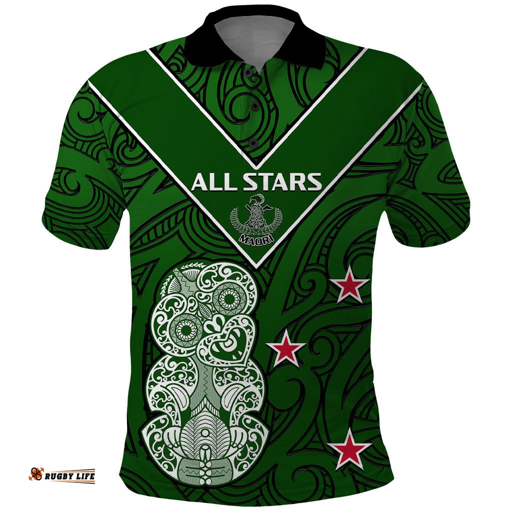 Aotearoa Rugby Polo Shirt All Stars New Zealand Tiki Maori