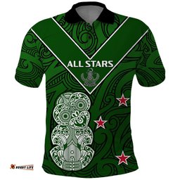 Aotearoa Rugby Polo Shirt All Stars New Zealand Tiki Maori