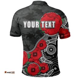 Custom Personalised Anzac Day AFL-Magpies Army Mix Aboriginal Polo Shirt Amazing Aussie