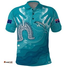 NAIDOC Week 2023 Polo Shirt For Our Elders Torres Strait Dolphin Aboriginal Dot Arts