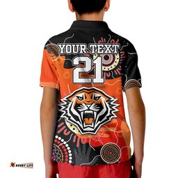 Custom Text And Number Wests Tigers Indigenous Aboriginal Rugby Polo Shirt Amazing Aussie