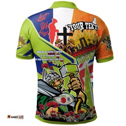 Raiders Rugby Polo Shirt - Custom Remembrance Raiders Anzac Quote With Poppy And Rosemary Polo Shirt Amazing Aussie