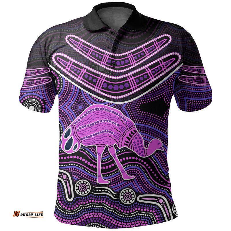Custom Personalised Emu Aboriginal Boomerang Polo Shirt No.5 Amazing Aussie