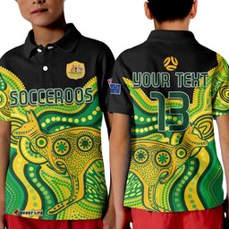 Custom Text and Number Australia Soccer Polo Shirt World Cup Football 2022 Socceroos We Are Champions Amazing Aussie