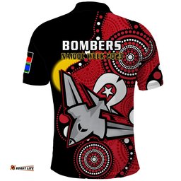 Essendon Football NAIDOC 2023 Polo Shirt Bombers For Our Elders Indigenous Art Amazing Aussie