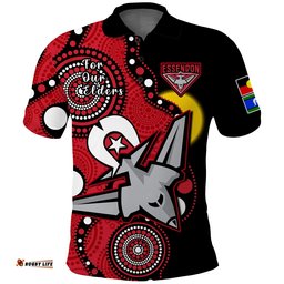 Essendon Football NAIDOC 2023 Polo Shirt Bombers For Our Elders Indigenous Art Amazing Aussie