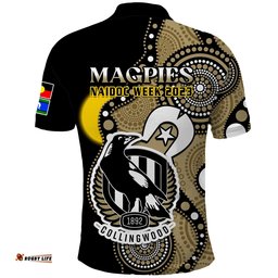 Collingwood Football NAIDOC 2023 Polo Shirt Magpies For Our Elders Indigenous Art Amazing Aussie