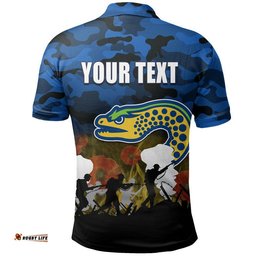 Custom Personalised NRL Anzac Day Polo Shirt Eels Army Style Amazing Aussie
