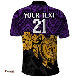 Custom Storm Rugby Polo Shirt Melbourne Hibiscus and Turtle With Polynesian Pattern